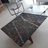 Tancani walnut and marble coffee table