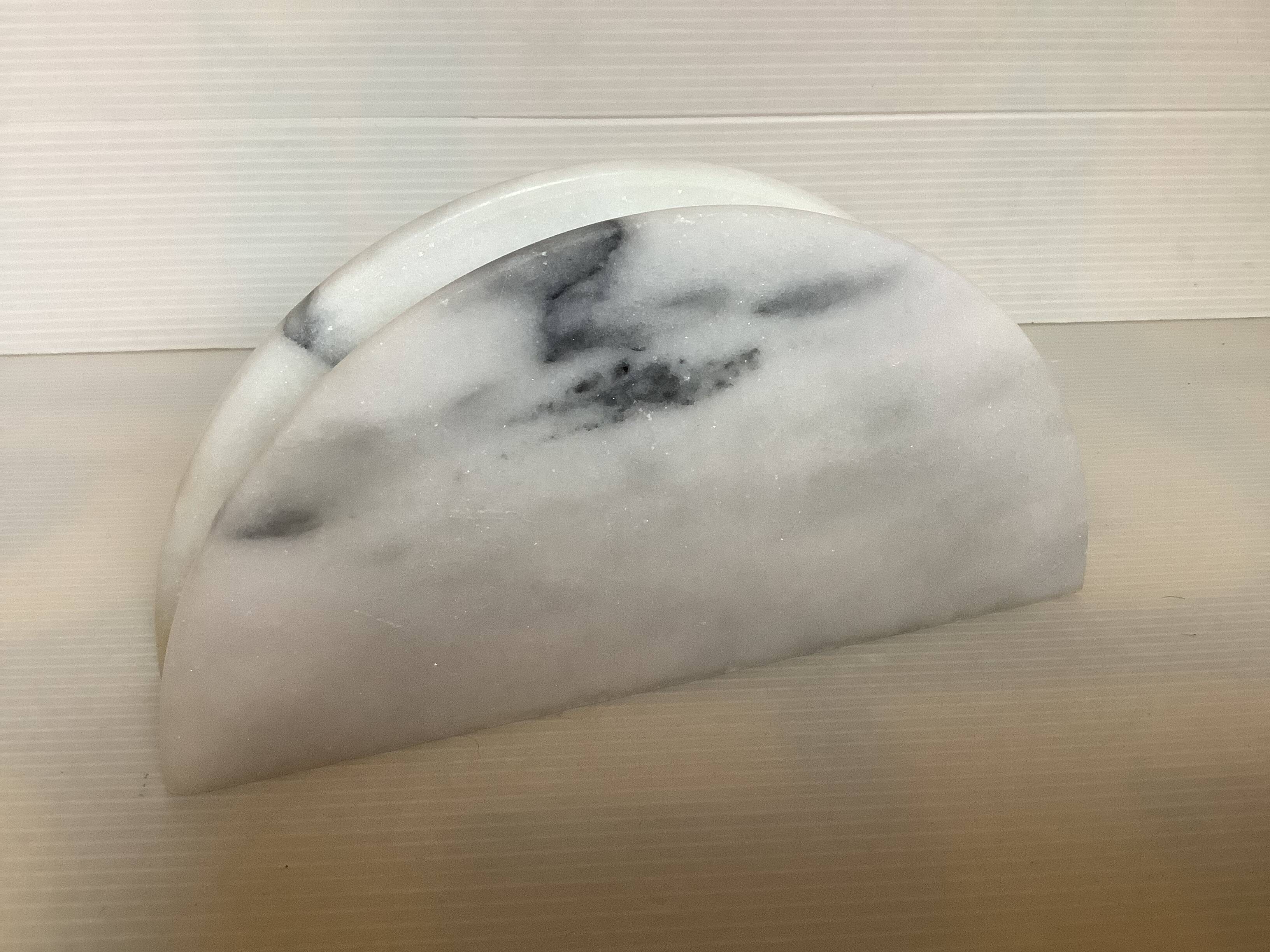 White gray marble mail holder
