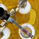 Four-armed chandelier Gaetano Sciolari Mazzega 1970