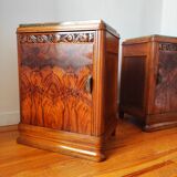 Pair of Art Deco bedside tables in solid blonde walnut – France 1930