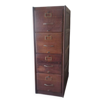 Antique column piece of furniture, oak notary drawer unit.