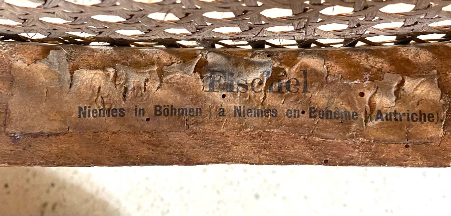 4 chaises bistrot Fischel en bois courbé et cannage