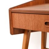 Scandinavian teak bedside table with shelf
