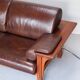 Wood and leather sofa
