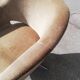 Fauteuil de bureau vintage velours moutarde