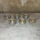 6 salt shakers and spoons in solid silver art nouveau
