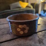 Glazed stoneware salad bowl from Soufflenheim 60s