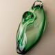 Bol en verre de Murano vert, vide-poche en verre soufflé à la main des années 1970 avec une forme organique.