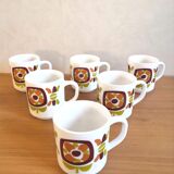Series of 6 mugs design Mobil 70s