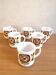 Série de 6 mugs design Mobil années 70