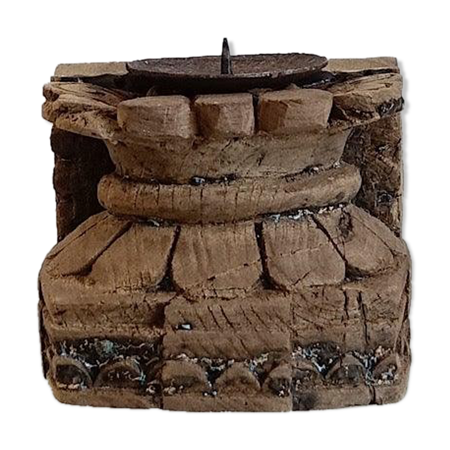 Old wooden candle holder
