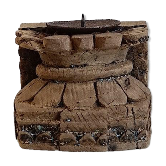 Bougeoir en bois ancien