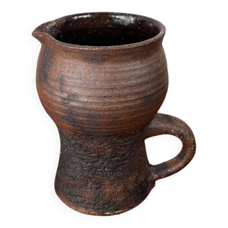 Carafe vase by German studio pottery, Brutalist Mid-Century Modern by Gerhard Liebenthron, 1974.