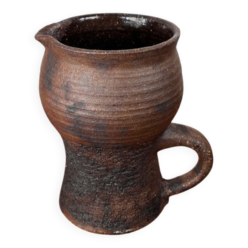 Carafe Vase de Pottery de Studio Allemand Brutaliste Mid-Century Modern par Gerhard Liebenthron, 1974