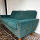 Mid-century sofa, three-seater in turquoise shade