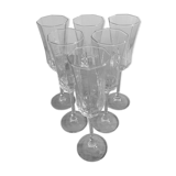 Service of 6 vintage luminarc champagne flutes