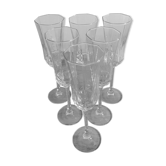 Service of 6 vintage luminarc champagne flutes
