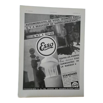 vintage Esso station advertisement old pump from review 1933