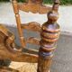 Set of 5 or 4 chic rustic traditional dining chairs with rush seats.