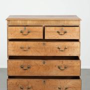 Large antique English blonde oak chest of drawers from the 18th century