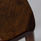 Brutalist tripod stool in solid elm mid-20th century