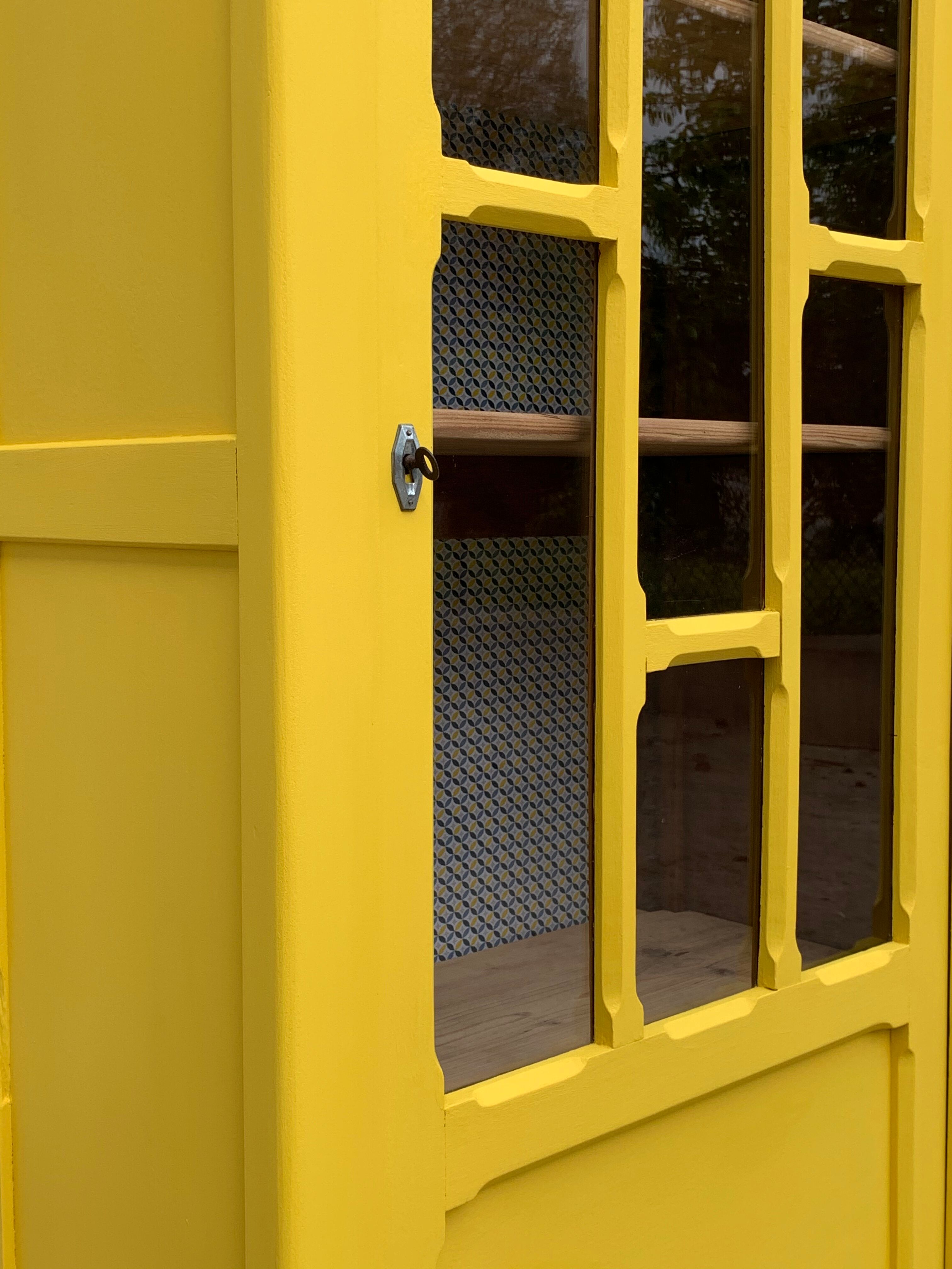 Glass-glazed Parisian wardrobe 1950