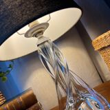 Crystal lamp with dark grey lampshade