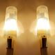 Vintage brass and glass sconces, 1970s, set of 2