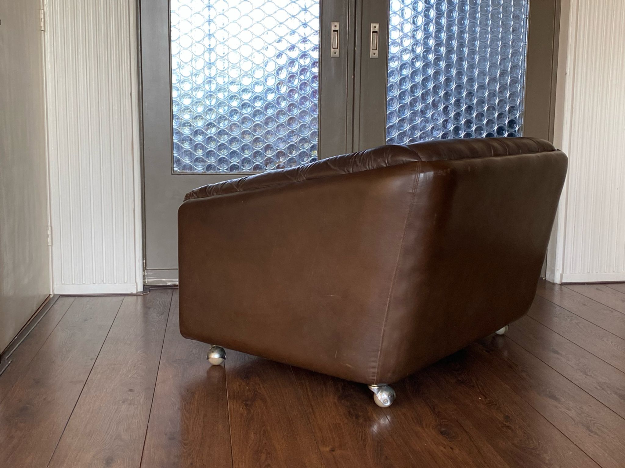 Vintage leather armchair C610 by Geoffrey Harcourt for Artifort, 1960s