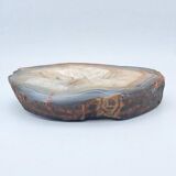 Vintage blue crystal agate slice ashtray 1960s