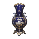 Midnight blue ceramic vase Sarreguemines