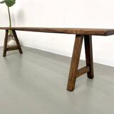 Antique bench in solid walnut