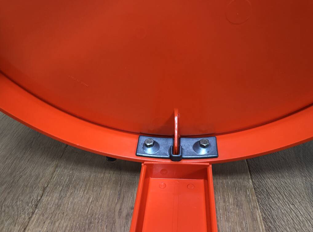 Small vintage orange round table 1970