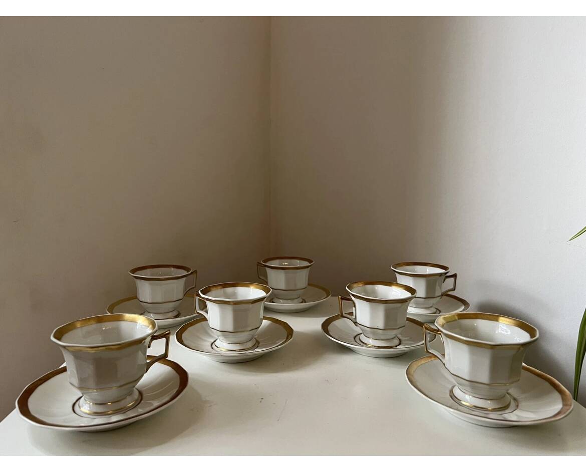 Service à café en porcelaine de Limoges Baynaud & cie