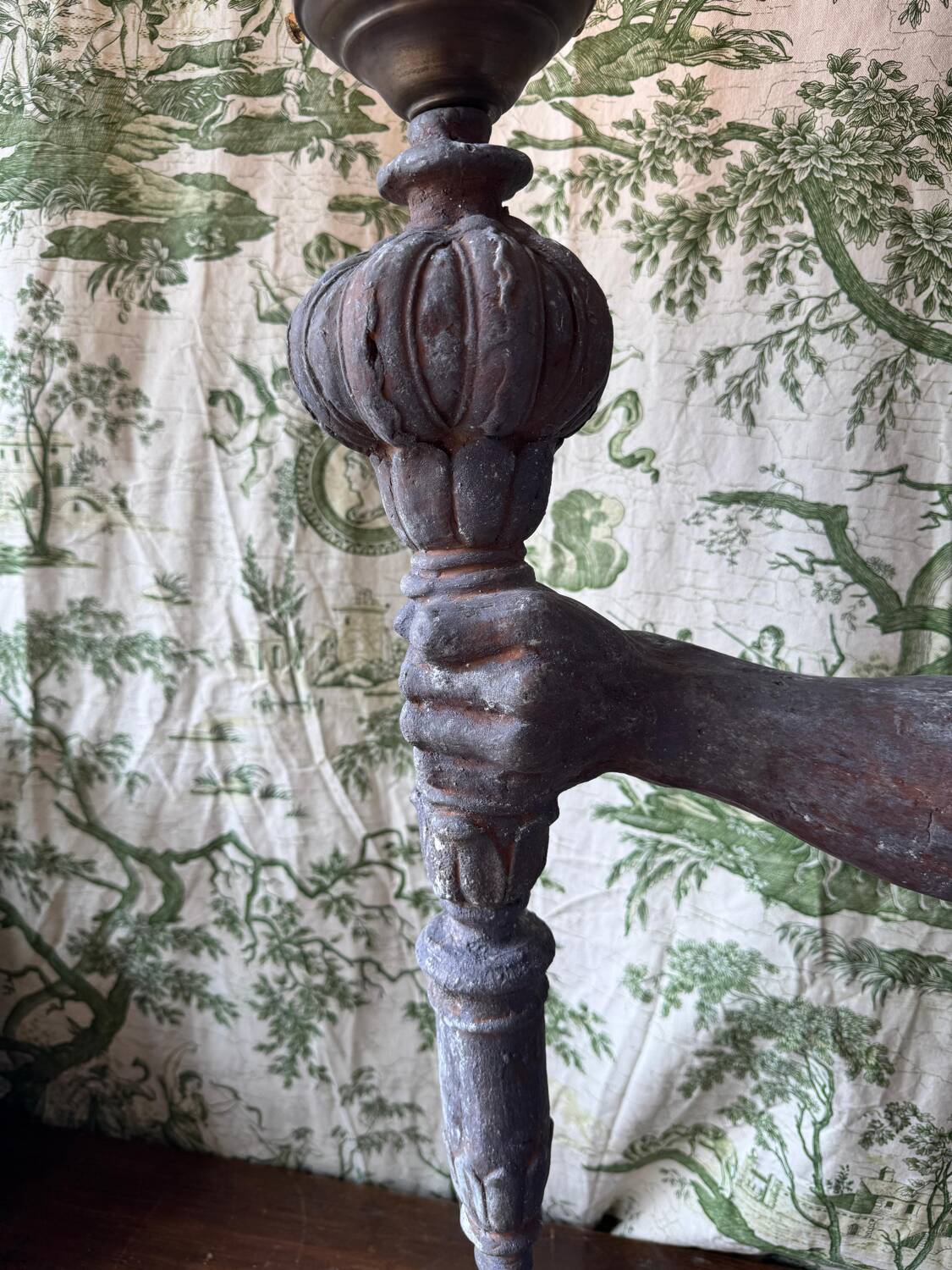 Rare and imposing wall light, torchiere mid-20th century