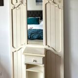 Solid oak cream coat rack