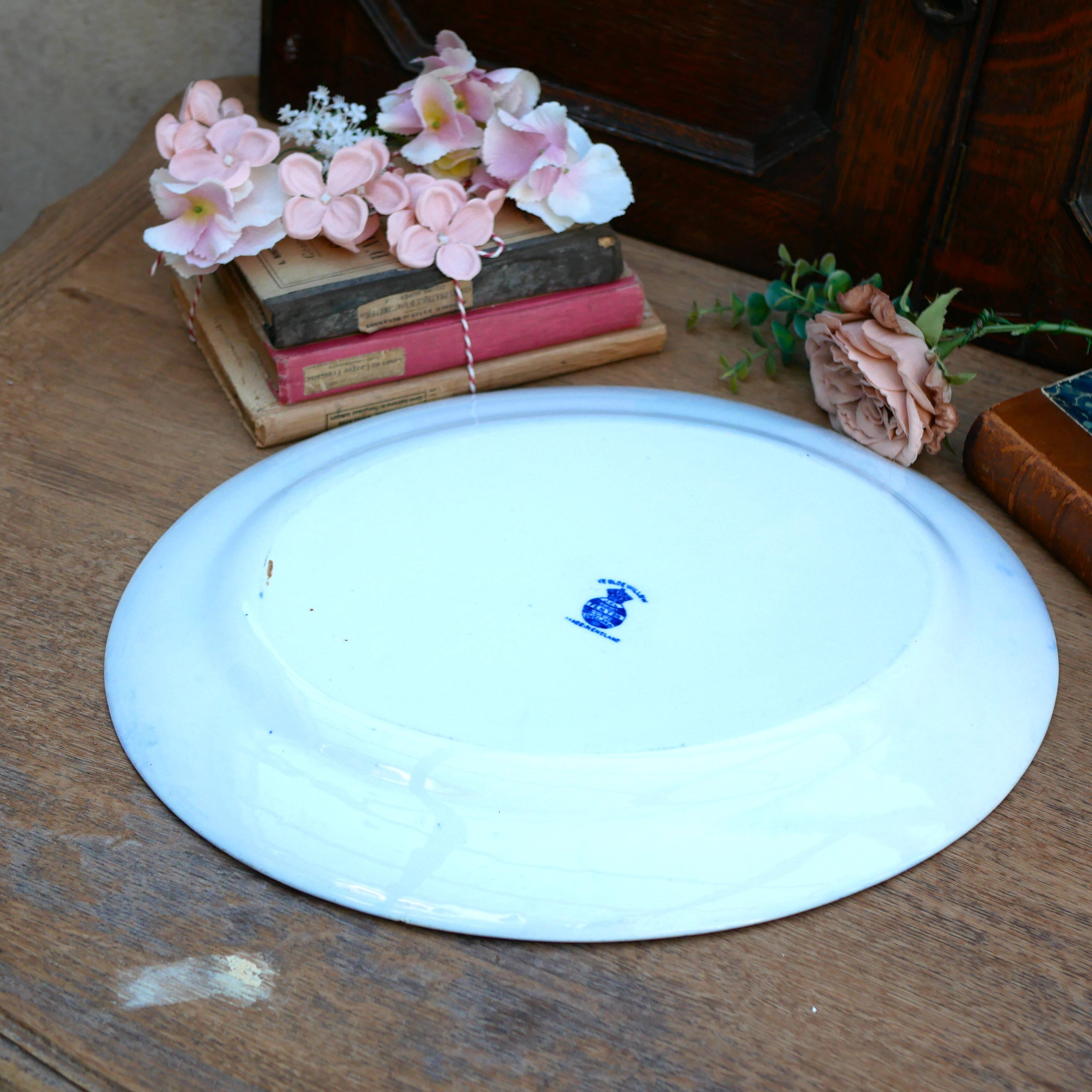 Antique Blue Willow patterned plate: Fenton James Kent, China, circa 1910