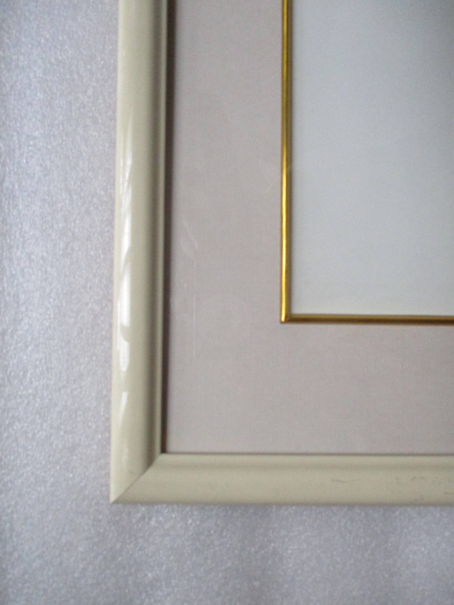 Off-white wooden frame for 242 x 300 mm subject