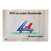 Original poster "En avant Citroën, l'économie" Raymond Savignac 35x49cm 1981