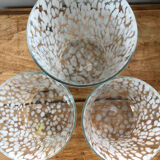 Three 70s glass vases