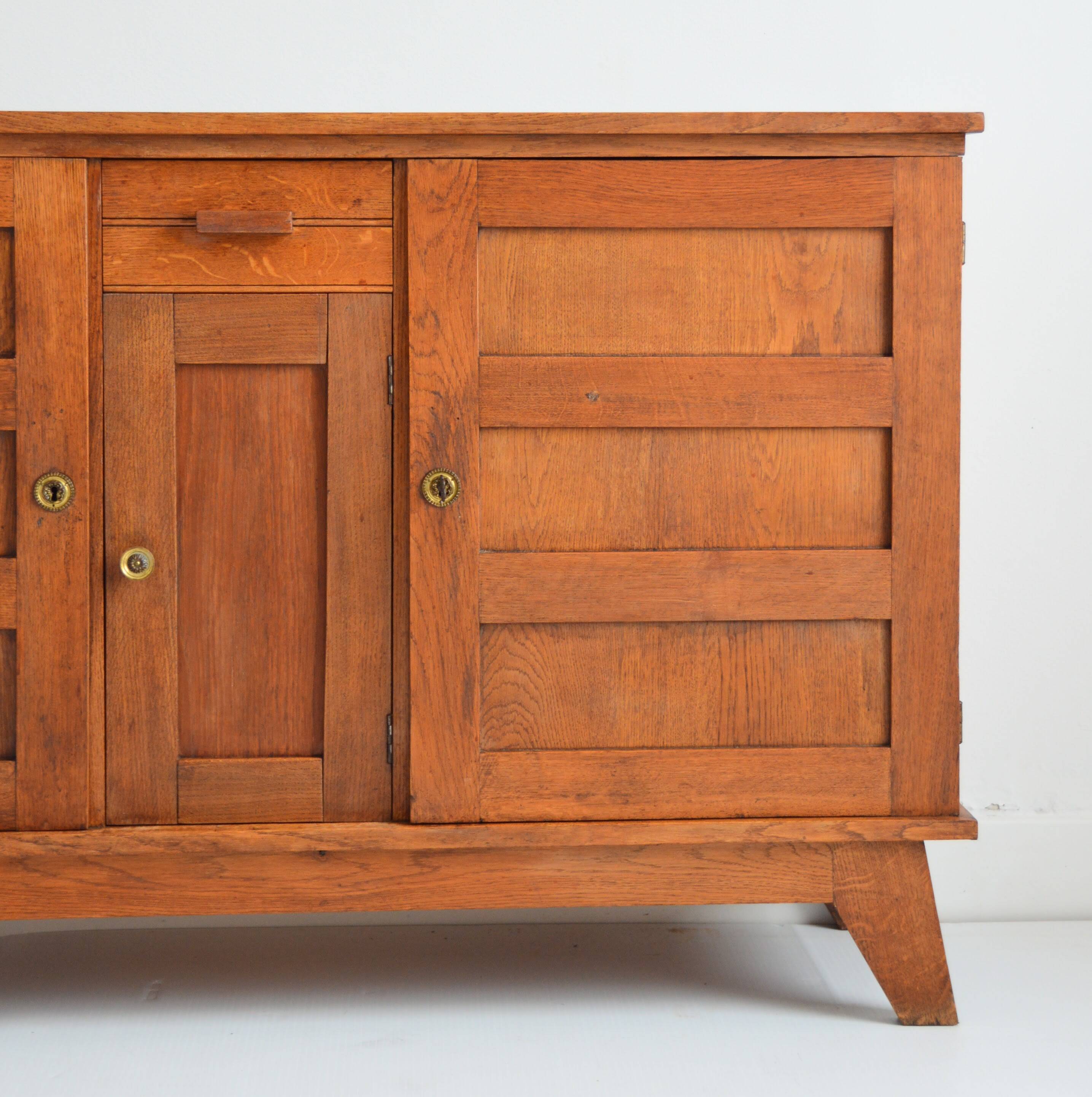 Rare René Gabriel oak sideboard from the 40s / 50s vintage