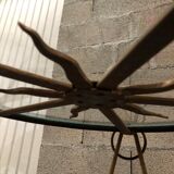 Art deco pedestal table wrought iron