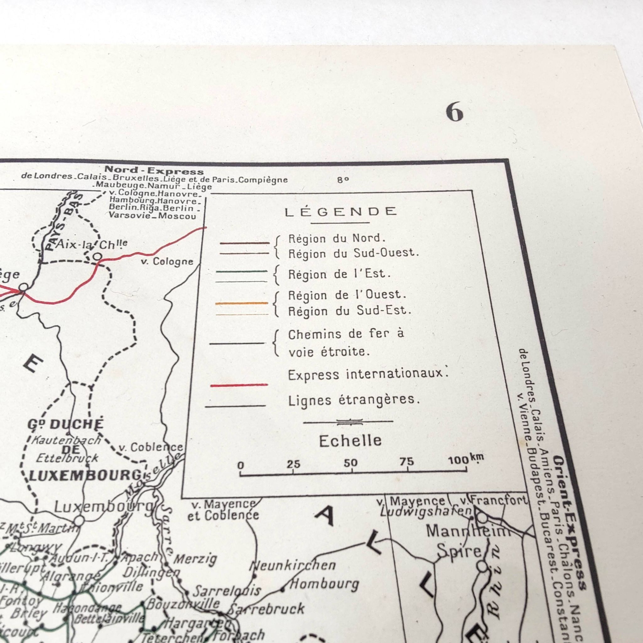 Old map of France in 1950, 43x43cm.
