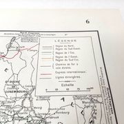 Old map of France in 1950, 43x43cm.