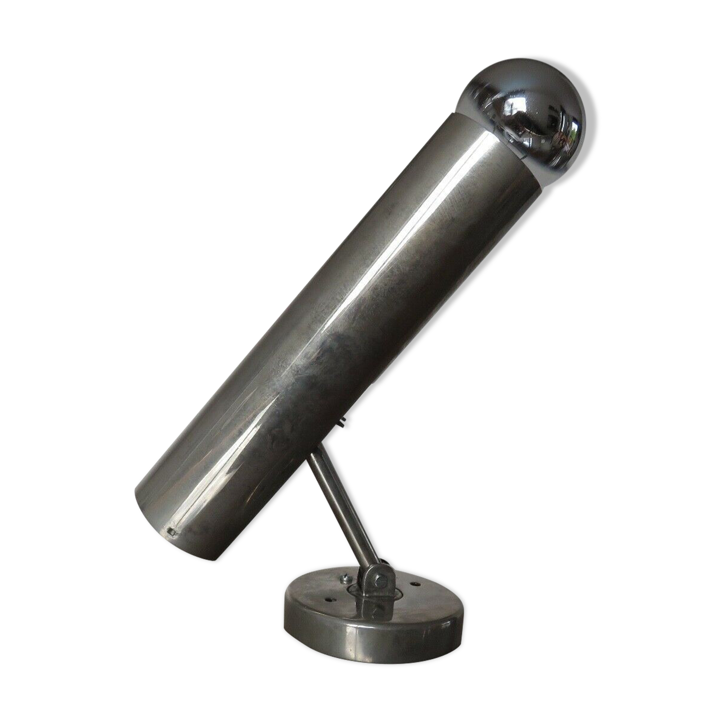 Minimalist wall lamp " lita " articulated in chrome brass 70s