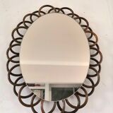 Vintage rattan mirror 60s