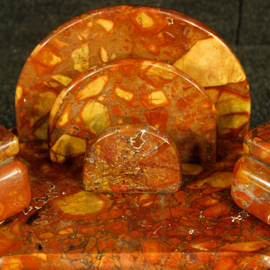 French art deco marble inkwell