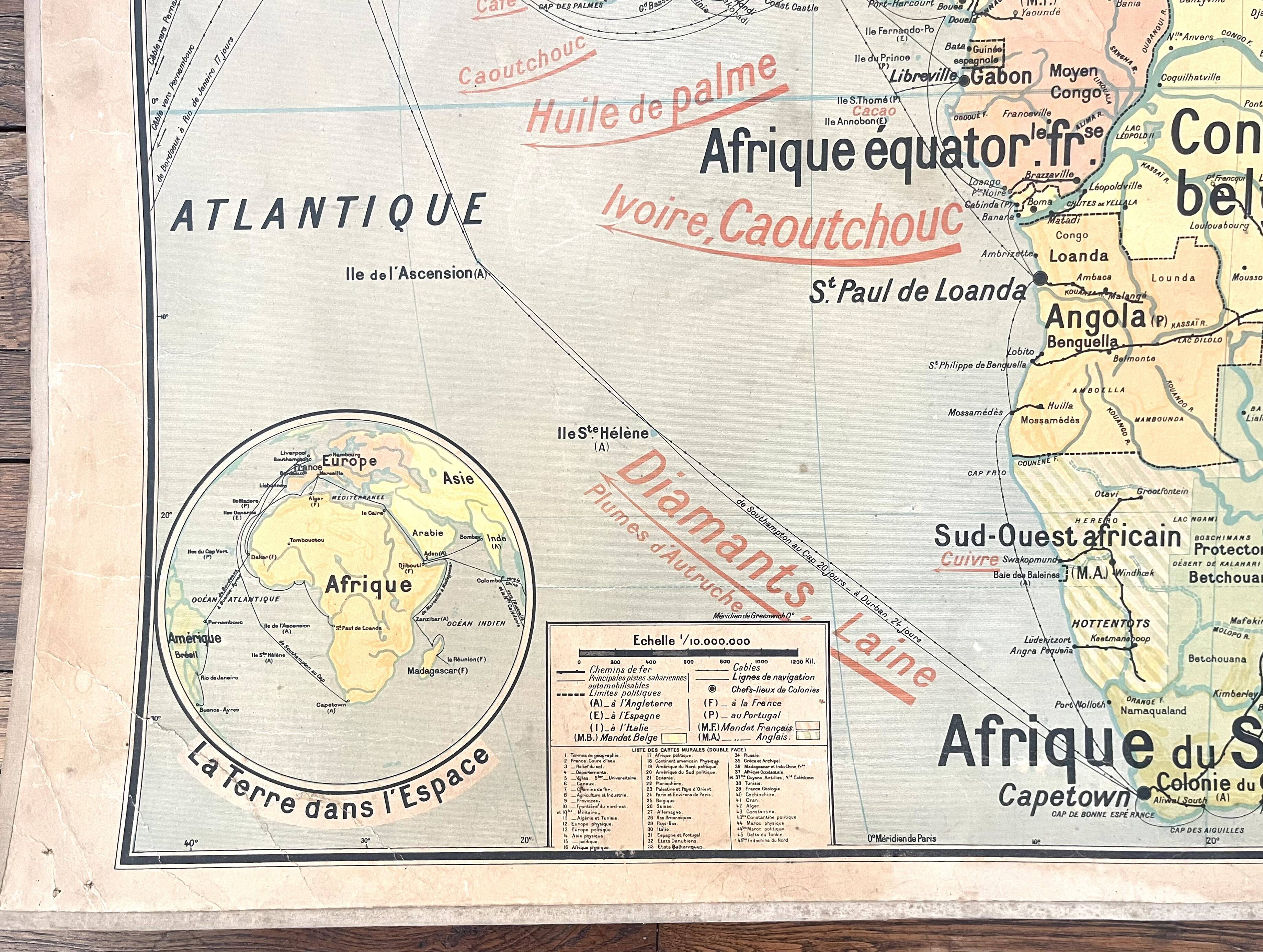 🌍 Old school map Vidal-Lablache 17, 1930 - Africa, colonies