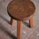 Vintage stool, handcrafted wooden stool, brutalist style, plant stand
