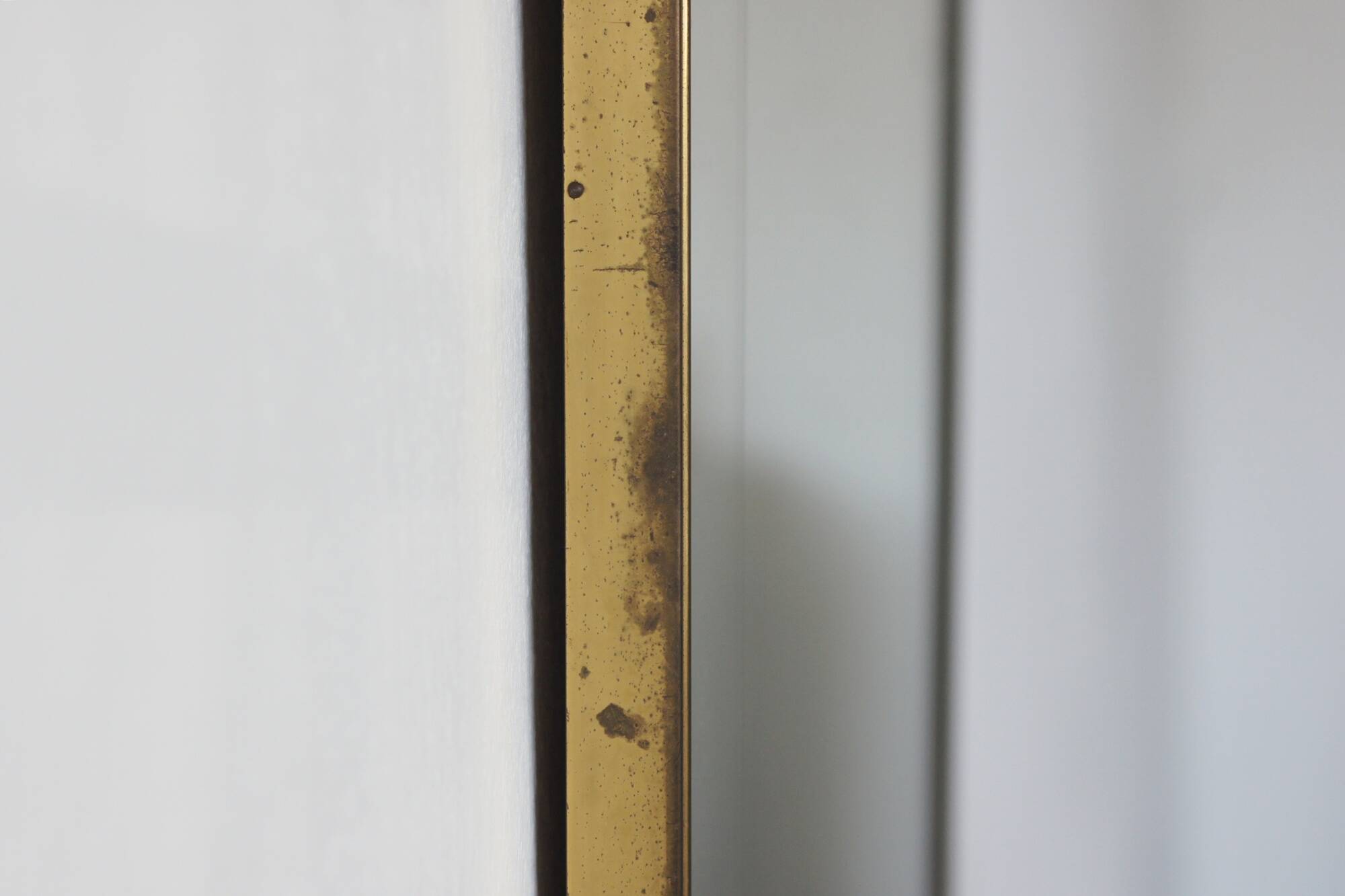 Large Mid-Century Modern Wall Mirror with Brass Crown from Münchner Zierspi